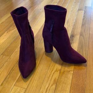 Fabulous berry-toned suede heeled boots - BCBG